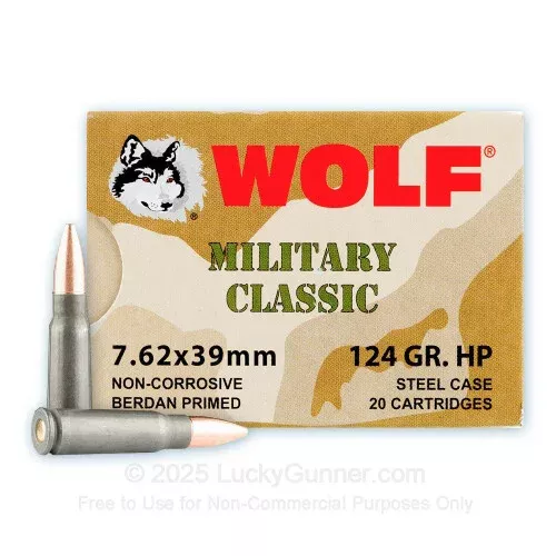 7.62×39 – 124 gr HP – WOLF WPA MC – 1000 Rounds