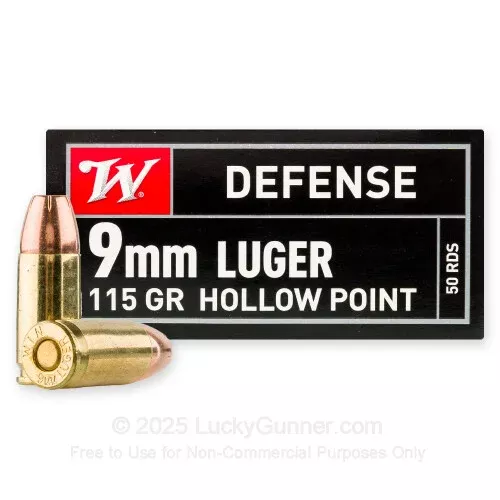 9mm – 115 gr JHP – Winchester USA – 50 Rounds
