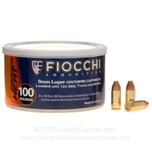 9mm – 124 gr FMJTC – Fiocchi Canned Heat – 1000 Rounds