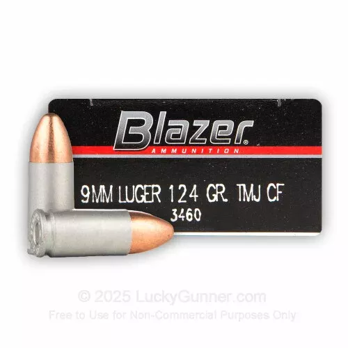 9mm – 124 gr TMJ Cleanfire – Blazer – 50 Rounds