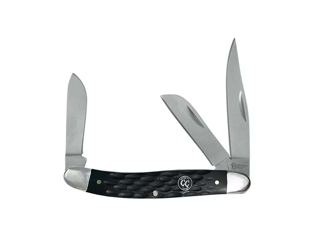 ABKT Cattleman Stockman Jigged Knife, Black