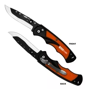 AccuSharp 741C Replaceable Blade Razor 3.50″ Folding Plain Stainless Steel Blade/Blaze Orange Ergonomic Anti-Slip Anodized Aluminum Handle/ Includes 2 Replacement Blades/Belt Clip