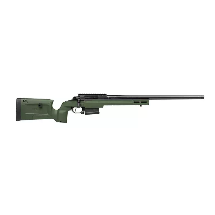 Aero Precision APBR01030004 SOLUS Bravo 308 Win 5+1 20″ Threaded Sendero Profile, Black Barrel/Rec, OD Green Fully Adjustable KRG Bravo Chassis, Single Stage Trigger, Scope Mount