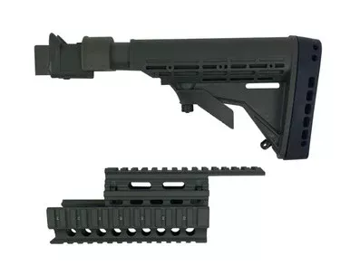 AK-47 Combo Tactical Recoil Buttstock with Forend Rail – Soft Recoil Buttpad – OD Green