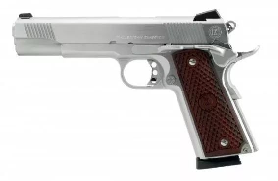 American Classic AC9G2C 1911 Single 9mm 5″ 8+1 Hardwood w/MAC Logo Grip Black