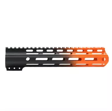 AR-15 10″ ANGLE CUT CLAMP ON M-LOK HANDGUARD – CERAKOTE GRADIENT – BASE BLACK – ORANGE