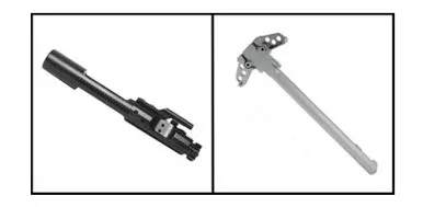 AR-15 5.56 COMPLETE BOLT CARRIER GROUP AND AR-15 AMBI CHARGING HANDLE COMBO – SILVER