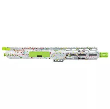 AR-15 5.56 NATO 7.5” PISTOL FORGED UPPER WITH 7″ Angle Cut Clamp on M-Lok Handguard – CERAKOTE WHITE SPLATTER – ZOMBIE GREEN