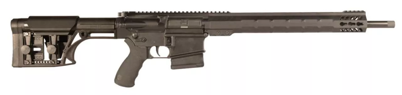 Armalite AR-10 Versatile Sporting Rifle 7.62x51mm 18″ Threaded Barrel 5/8×24 TPI MBA-1 Light Weight Precision Adjustable Stock Black 10rd California Compliant