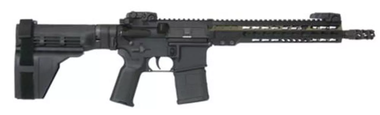 Armalite M-15 Pistol 5.56/223 11.5″ Barrel Magpul MBUS Flip-Up Sights S&B Arm Brace 20rd