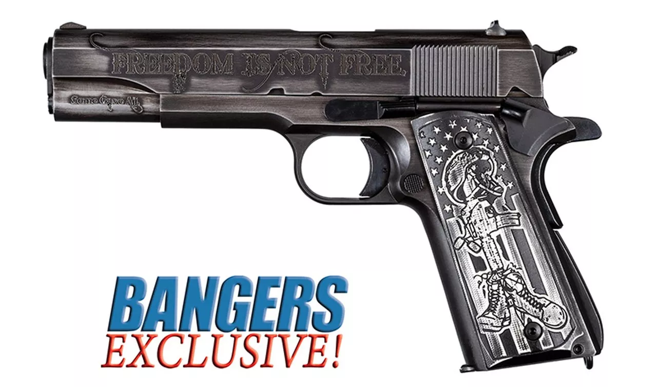 Auto Ordnance 1911 – I Stand, 45 ACP, Freedom Is Not Free, All Gave Some, Some Gave All, Flag Grips, 7rd Mag Exclusive Limited Production
