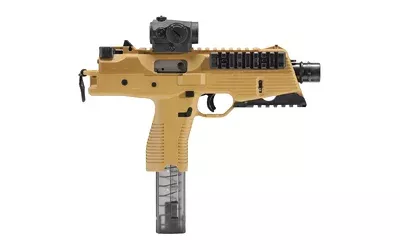 B&T Firearms 30105NUSCT TP9 9mm Luger 30+1 5.10″, Coyote Tan, Polymer Frame/Grip, No Brace, Iron Sights