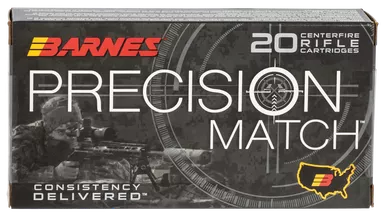 Barnes Precision Match 6.5 Creedmoor Ammo 140 Grain Open Tip Match Boat Tail Box of 20