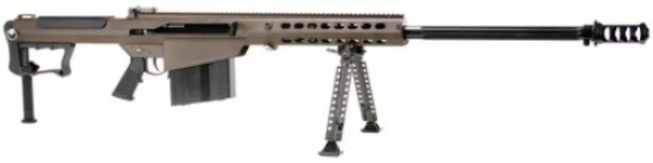 Barrett M107A1 .50 BMG, 29″ Chrome Lined Fluted Barrel, Muzzle Brake, Brown Cerakoted 10rd Mag