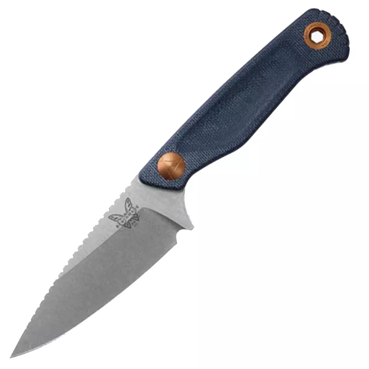 Benchmade Dacian Blue Denim Micarta 3.54″ Fixed Spear-Point Blade