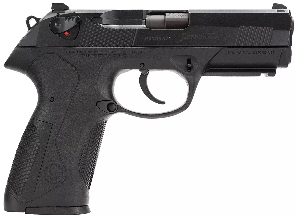 Beretta USA JXF9F21 Px4 Storm Full Size Frame 9mm Luger 17+1, 4.10″ Black Steel Barrel, Black Bruniton Serrated Steel Slide, Black Polymer Frame w/Picatinny Rail, Ambidextrous