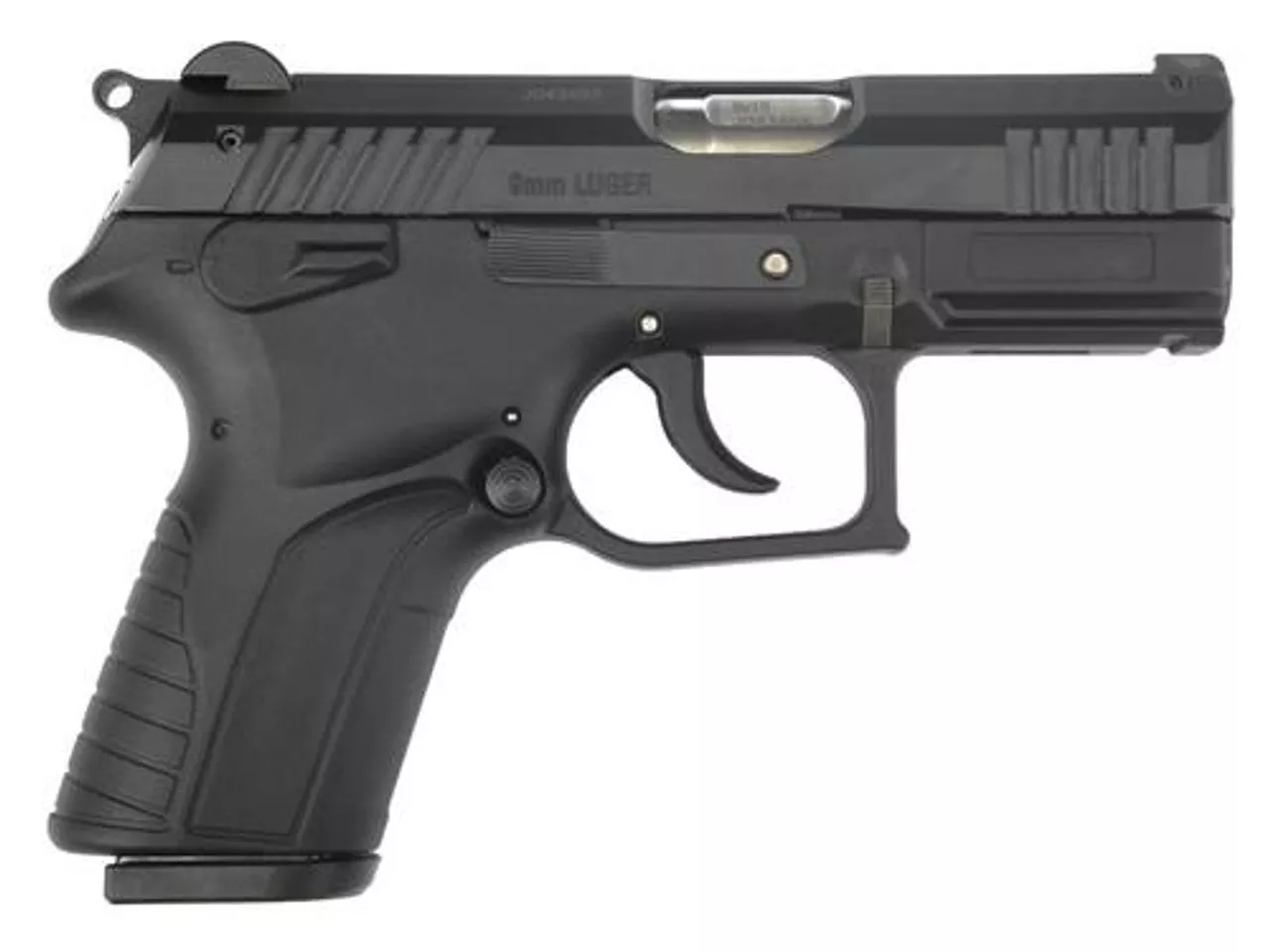 Bersa S/D 9mm 3.4″ Barrel, Black Polymer Grip Black Pistol Stainless barrel, 12rd