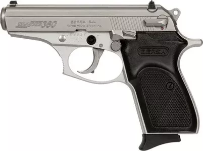 Bersa T380NKL8 Thunder Micro-Compact Frame 380 ACP 8+1, 3.50″ Satin Nickel Steel Barrel, Serrated Steel Slide & Aluminum Frame