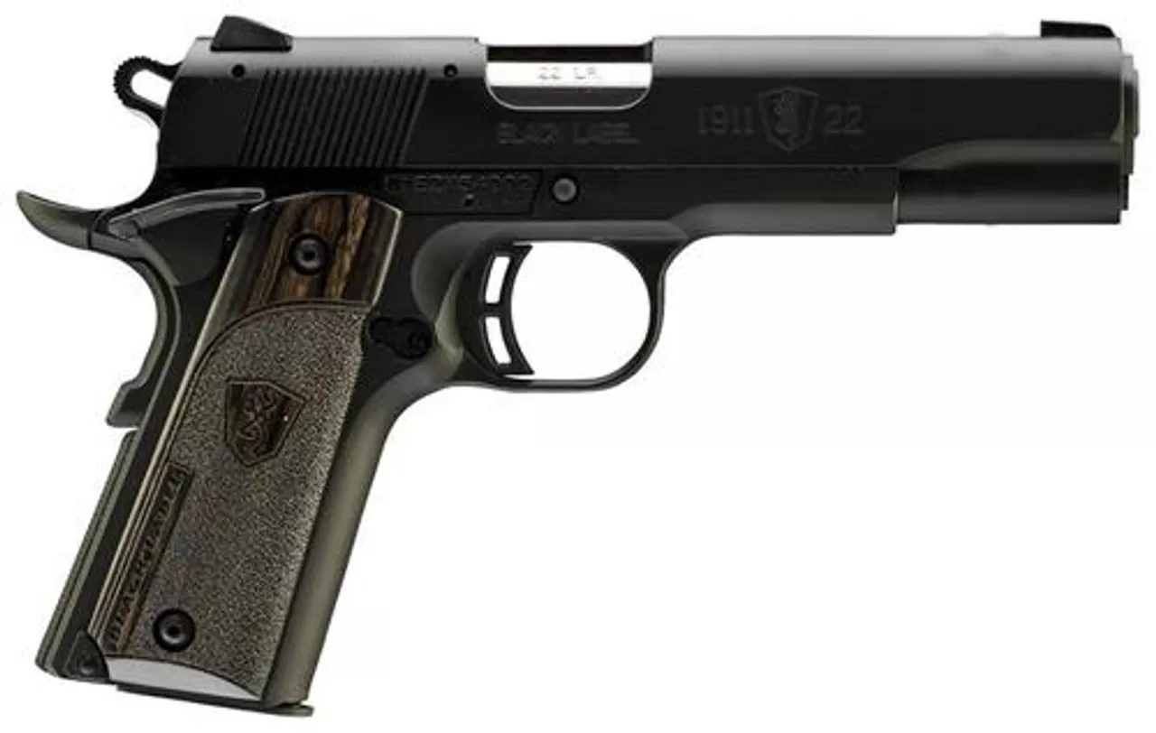 Browning 1911-22 Compact Black Label 22LR 3.5″ Black Laminate Grip