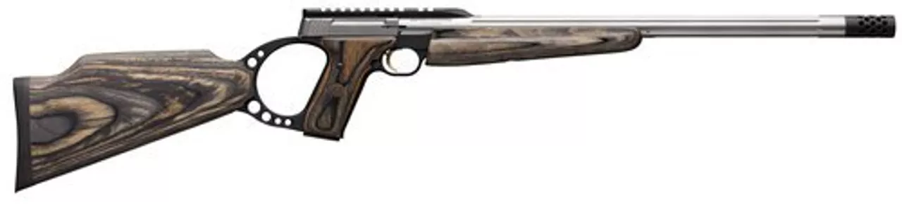 Browning Buck Mark Target Rifle 22LR, 18.5″ Barrel, Green Laminate, Muzzle Brake