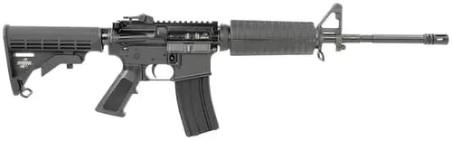 Bushmaster 0010012BLK M4 Patrolmans 5.56x45mm NATO Caliber with 16″ Barrel, 30+1 Capacity, Black Metal Finish with Carry Handle, Black 6 Position Collapsible Stock & Black Polymer Grip Right Hand