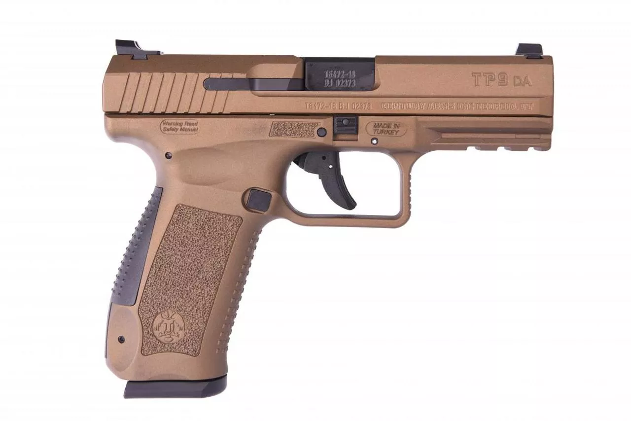 Canik TP9DA DA/SA 9mm, 4.07″ Match Barrel, Burnt Bronze, 2x18rd Mags