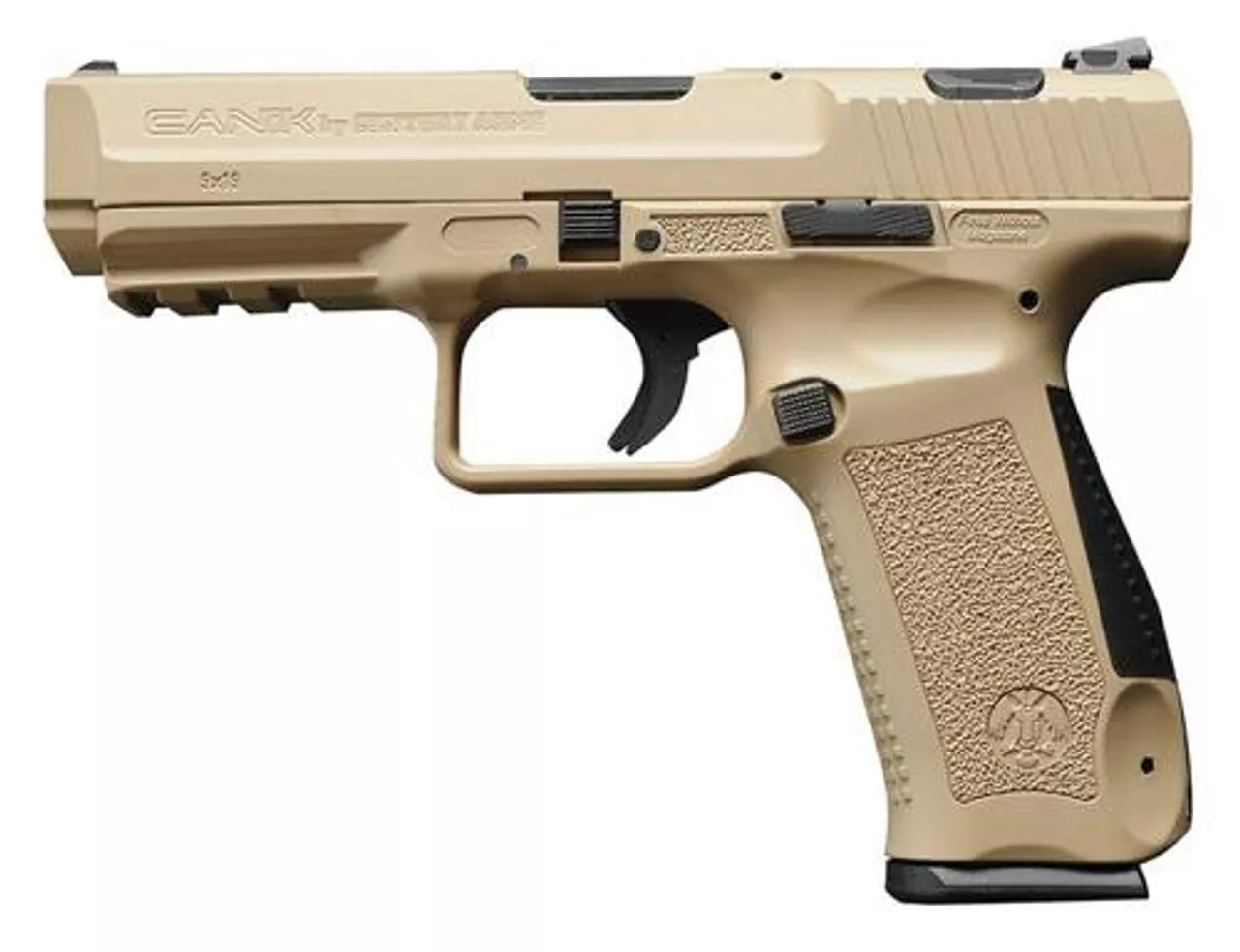 Canik TP9SA, 9MM, 4.47″ Barrel, Polymer Frame, Desert Tan, 2-18rd Mags, Accessory Package