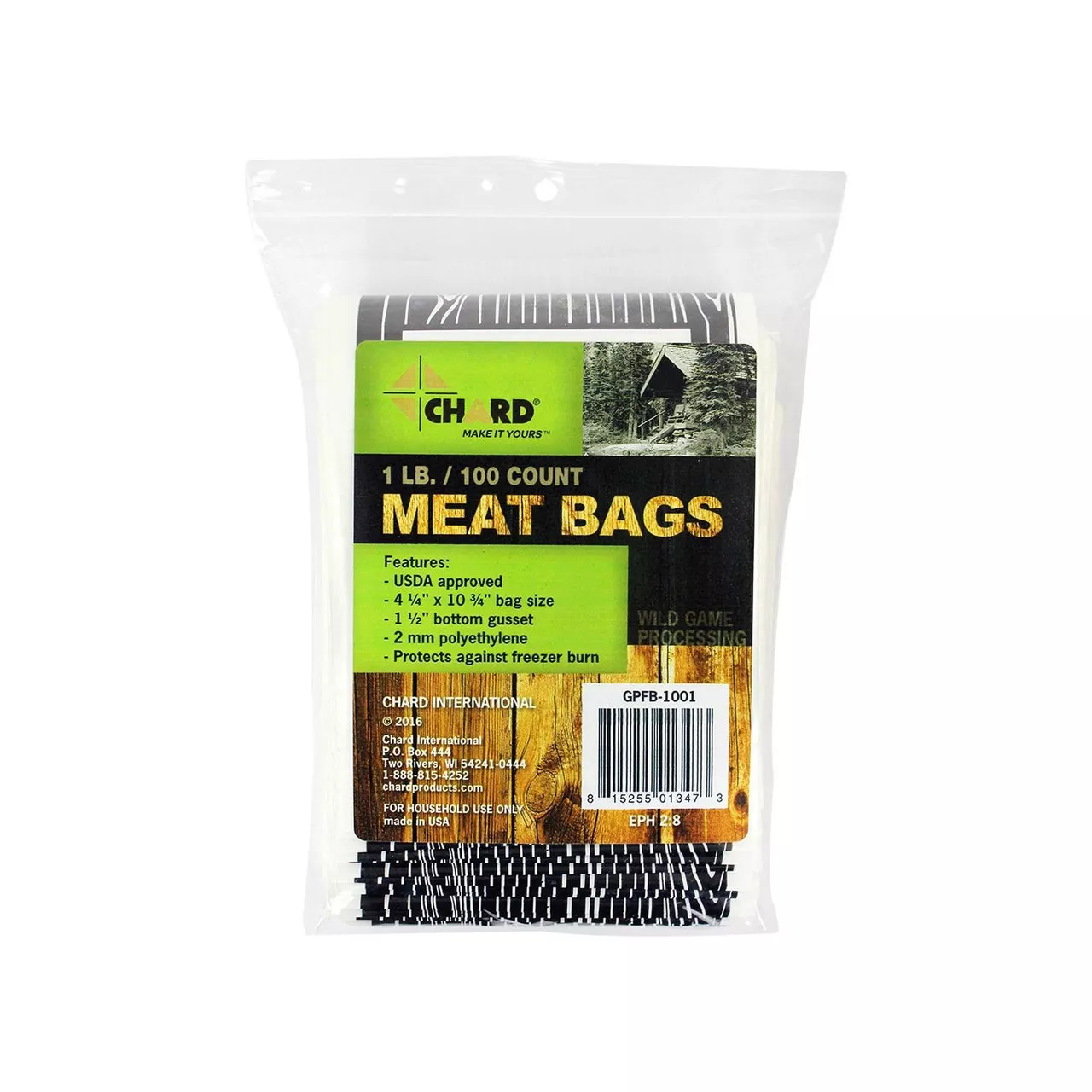 CHARD 1 LB. GAME PROCESSING MEAT BAGS