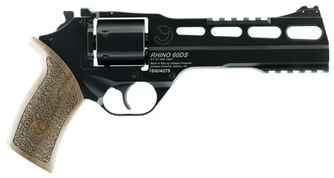 Chiappa Firearms Rhino 60DS Single/Double 9mm 6″ 6 Walnut Black