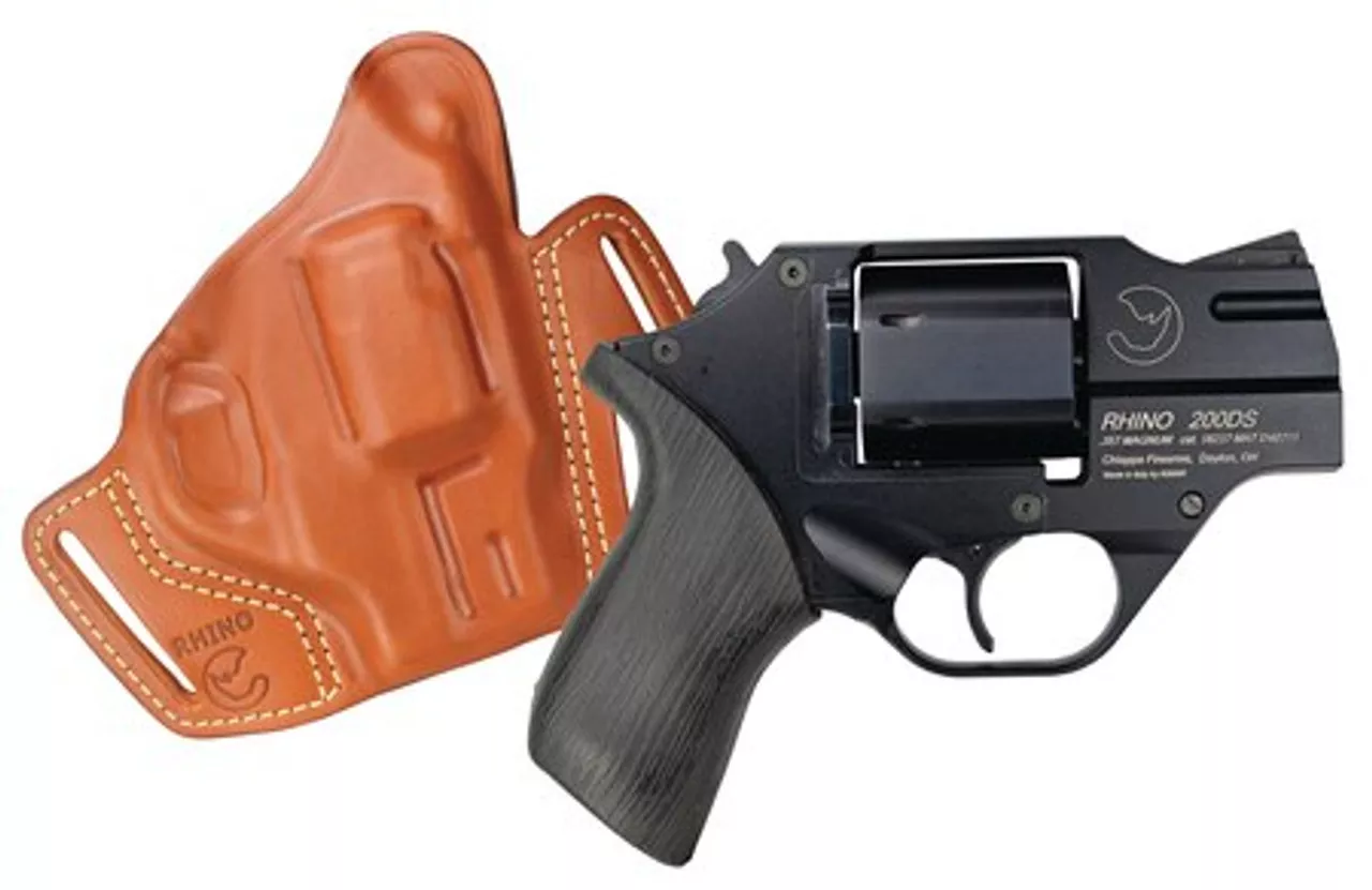 Chiappa MKS Rhino 357 Magnum/38 Special 2″ Barrel 6rd Black Rubber Grip Black