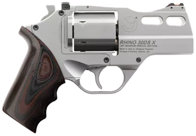 Chiappa Rhino 30DS-X 357 Magnum Revolver 3" Stainless Barrel 6 Round Black/Red Grip