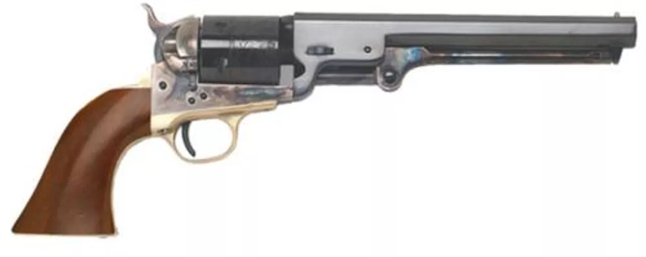 Cimarron 1851 Man With No Name Conversion .38 Special 7.5″ Barrel Standard Blue Finish Walnut Grips, 6rd