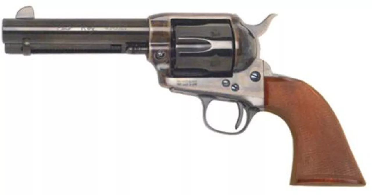 Cimarron Model P Evil Roy 357 Magnum, 4.75″ Polished Blue Barrel, One Piece Walnut Grip