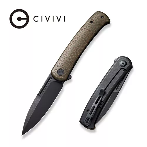 CIVIVI Cetos Flipper Knife Green Micarta Coarse With Black Steel Lock Side Handle (3.48″ Black Stonewashed 14C28N) C21025B-3 – Weapons Galore
