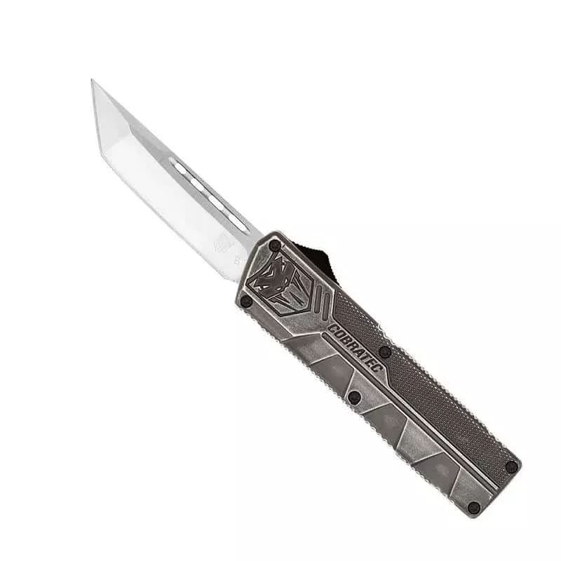 CobraTec 3.25” Lightweight OTF Plain Tanto Knife – Stonewashed