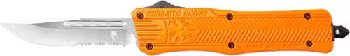 CobraTec Knives COBRATEC MEDIUM CTK1 OTF HUNTER ORANGE 3″ DROP SERRATED