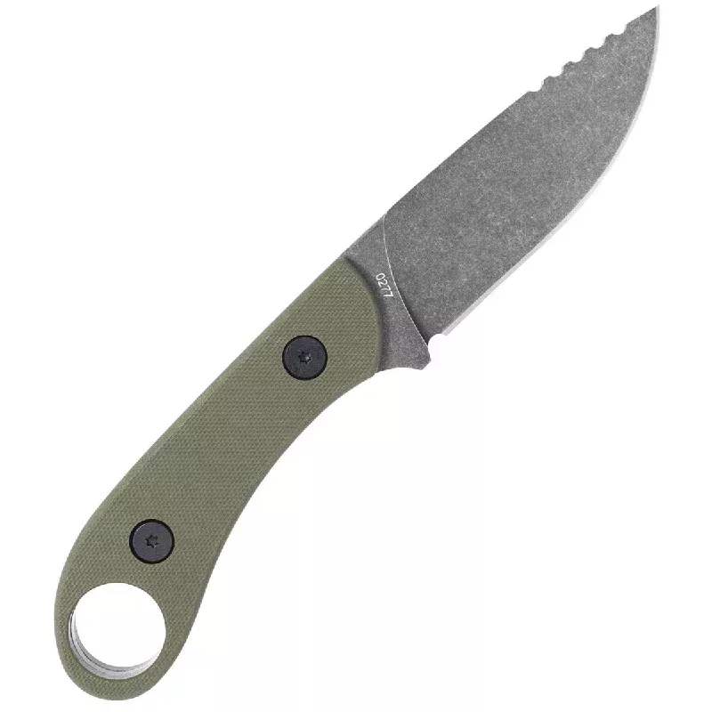 CobraTec Knives Skinner Gen II Knife, 3.50″ Fixed Plain Stonewashed D2 Steel Blade 4.31″ OD Green Textured G10 Scales Handle w/Finger Ring – SD2DNSODGGEN2