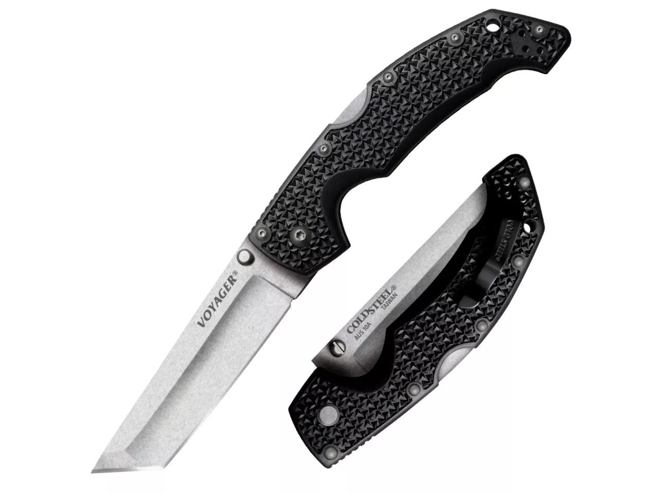Cold Steel Voyager Large Tanto Point – Plain Edge (AUS10A), Ambidextrous
