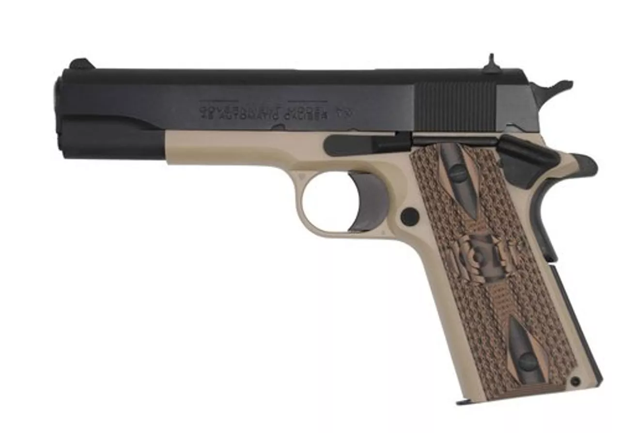 Colt 1991 Government, 45 ACP, 5″, 8rd, TALO Exclusive, 1 of 400 Black/McMillan Tan