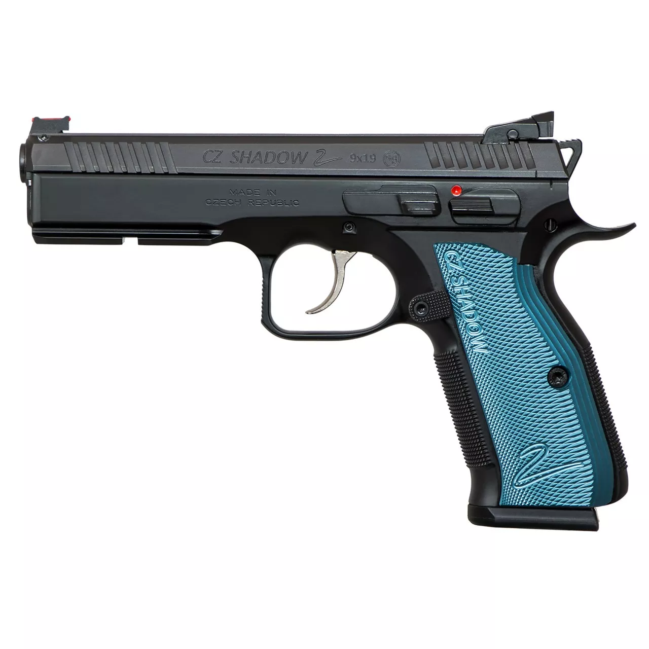 CZ SP-01 Shadow 2 9mm, 4.9″, Adj. Target Sights, Steel Frame, Blue Grips, 17rd