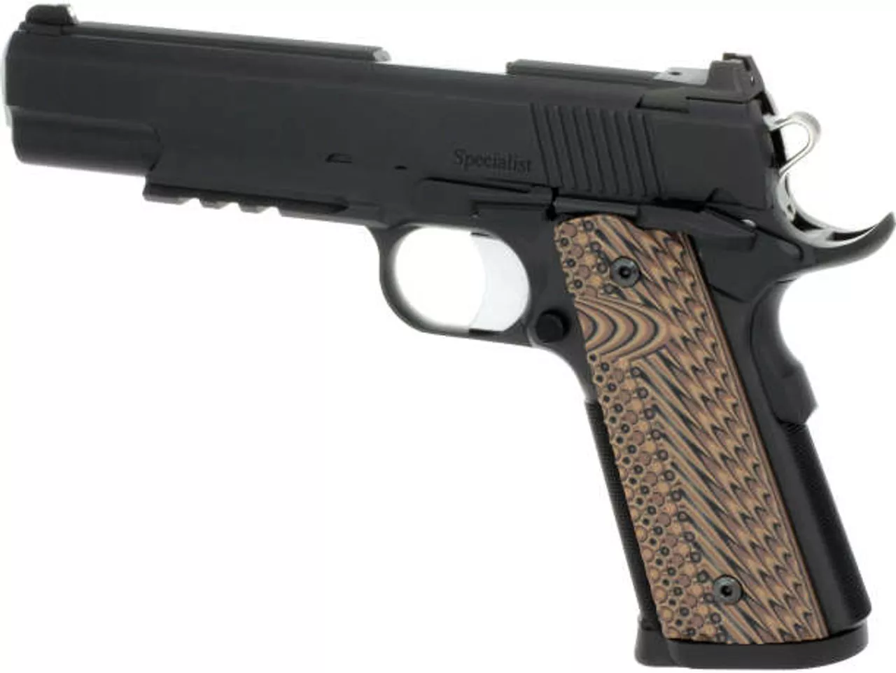 Dan Wesson Specialist 10mm, 5″ Barrel, Black Stainless, Brown G10, 8rd