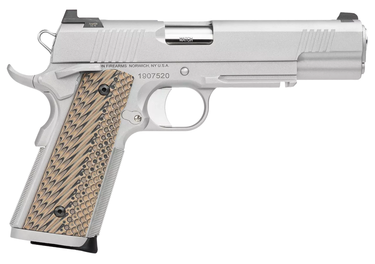 Dan Wesson Specialist 1911 Full Size, 45 ACP, 5″ Barrel, Steel Frame, Black, G10 Grips, Rail, Ambidextrous Safety, Night Sights 8rd Mag
