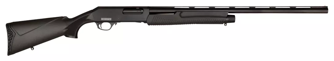 Dickinson XX3BS28-2 Commando Pump 12 Gauge 5+1 3″ 28″ Vent Rib Barrel Black Rec Black Synthetic Stock Right Hand (Full Size)