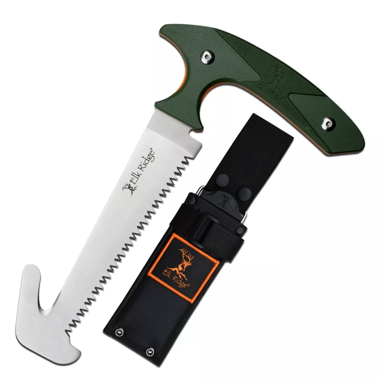 Elk Ridge Hinterland Saw Clamshell ER OD green 5.25″