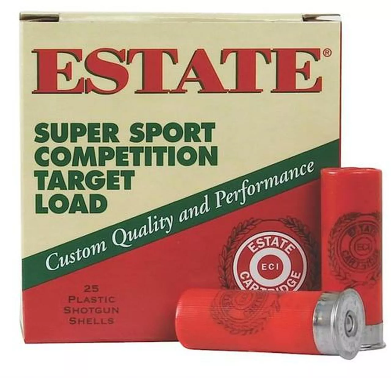 Estate Super Sport Target 12 Ga, 2 3/4″, 1-1/8oz, 8 Shot, 25rd/Box