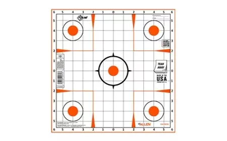 EZ-Aim 15333100 Sight-In Grid Paper Self-Adhesive 12″ x 12″ Orange/White 100 Per Pack
