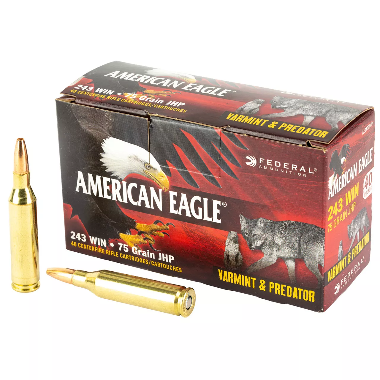 FEDERAL AE24375VP: Federal .243 Win 75gr JHP 40 Rounds