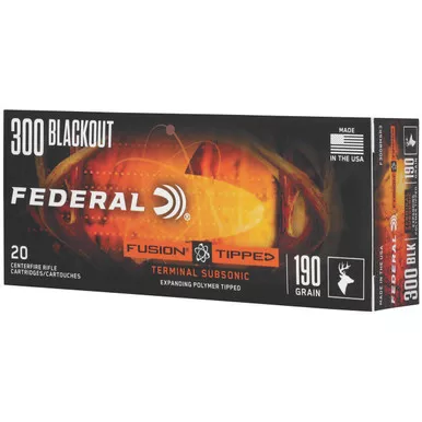 Federal Fusion 300 Blackout Ammo 190 Grain Bonded Soft Point Box of 20