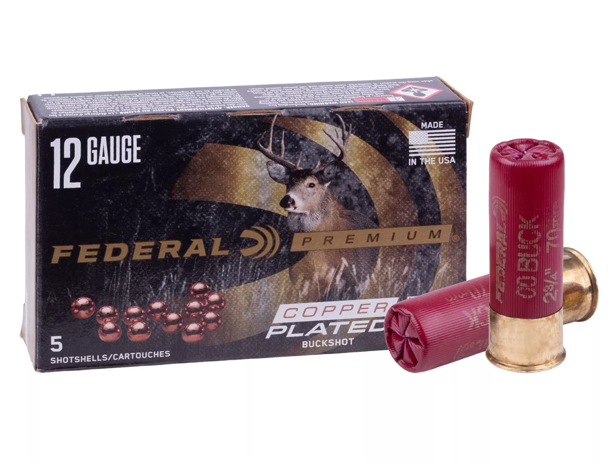 Federal Premium 12GA Copper Plated, 1 1/2oz,00 Buck, 5ct