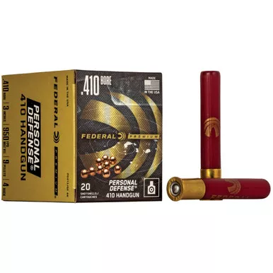 Federal Premium Personal Defense 410 Handgun Shotshell Ammunition .410 Gauge 3" 9 Pellets #4B 950 fps Box of 20